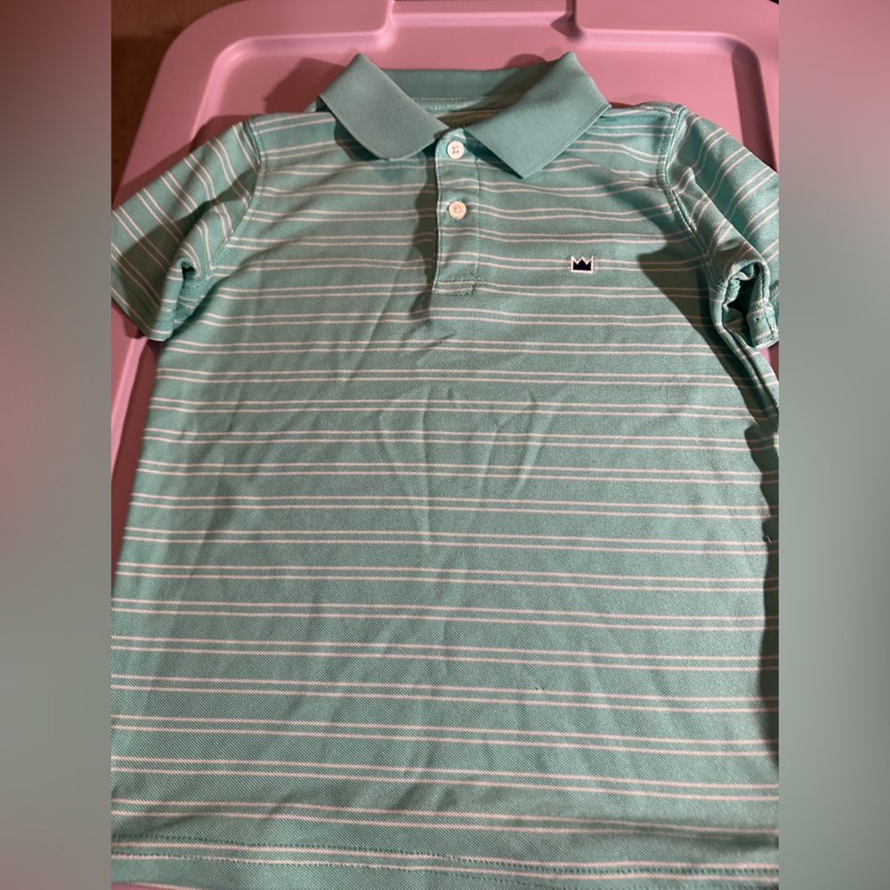 Crown & Ivy Teal Shirt with White Stripes